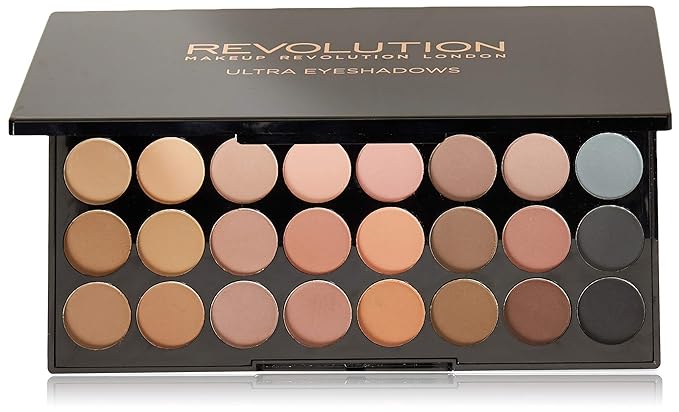 Makeup Revolution 32 Color Eyeshadow Palette, Flawless Matte-Velvo Beauty