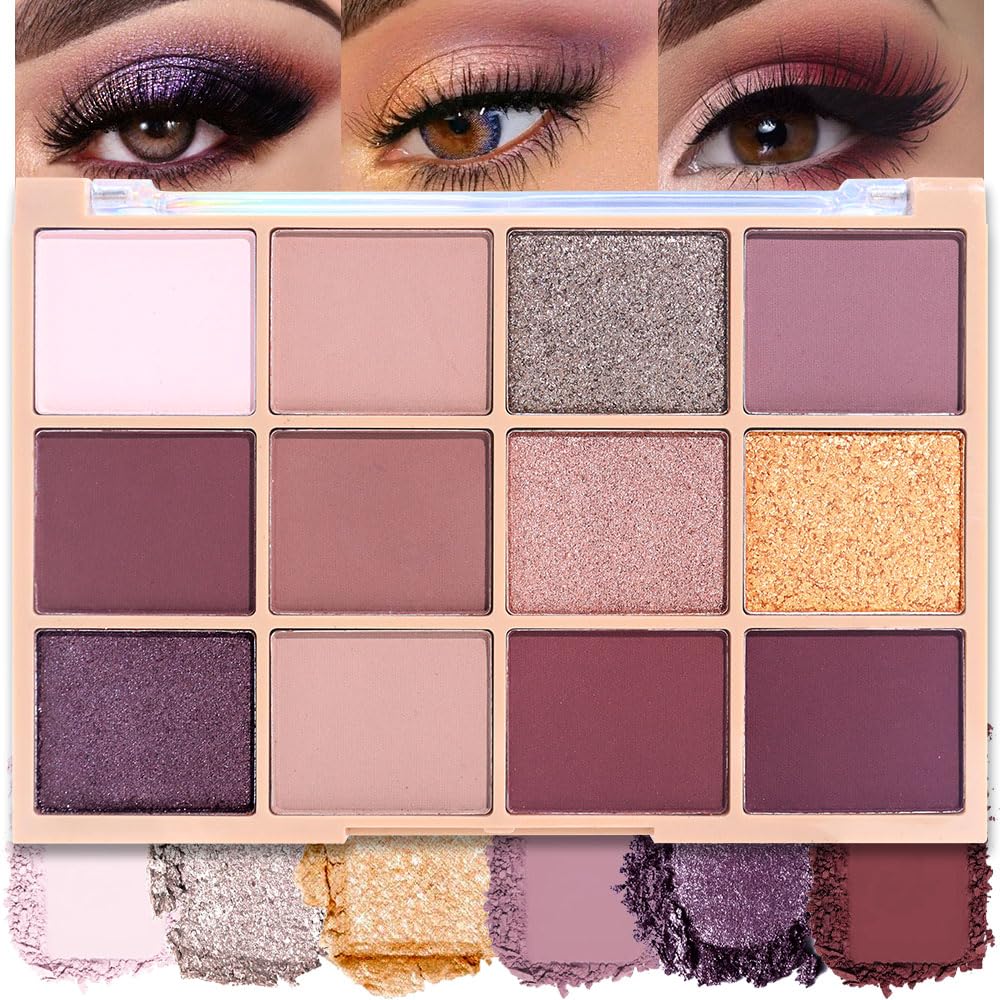 SUAKE Neutral Smokey Eye Shadow Palette,Nude Mauve Rose Gold Cream Eyeshadow Palette,Make Up Pallets for Women, Highly Pigmented Long Lasting Naturing-Looking,Blendable,Vegan-Velvo Beauty