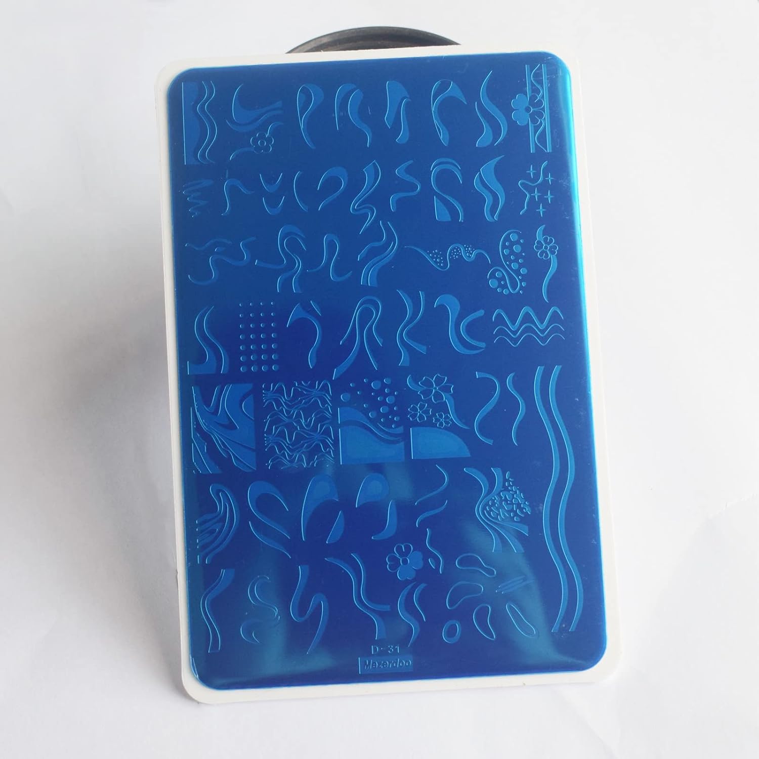 Swirl French Line Nail Stamping Plates French Tip Nail Stamp Plate Geometric Wave Stripes Snake Flower Nail Art Stamper Stencils Printing Template 2pcs Large Stainless Steel Nail Art Tools 14.5×9.5cm-Velvo Beauty