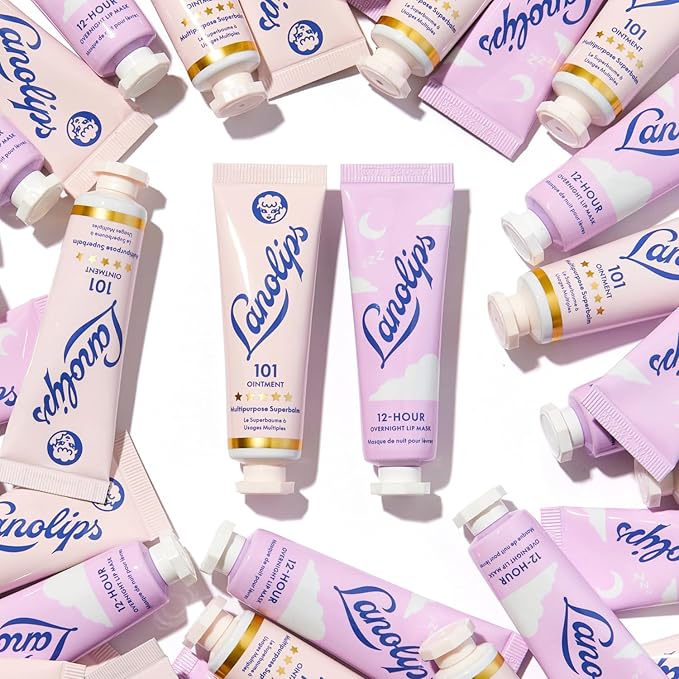 Lanolips 101 Lanolin Lip Balm & Overnight Lip Mask Duo - Heroes Kit for Complete Day to Night Care - Deeply Hydrating Moisturizer Set with Pure Lanolin Oil (2 Count)-Velvo Beauty