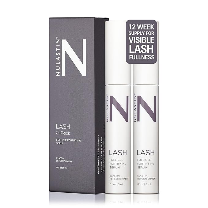 NULASTIN Eyelash Serum for Thicker-Looking Lashes - Follicle Fortifying LASH Serum - Clinically Tested Eyelash Enhancing From the Experts in Brows and Lashes (2 Pack, 0.1 Fl Oz Each)-Velvo Beauty