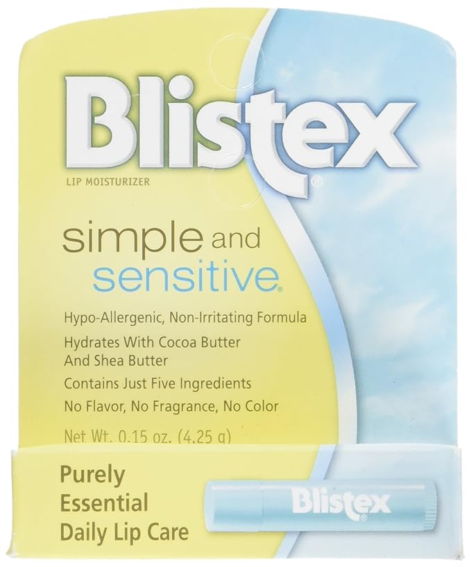 Blistex Simple and Sensitive Lip Moisturizer 0.15 oz (Pack of 2)-Velvo Beauty