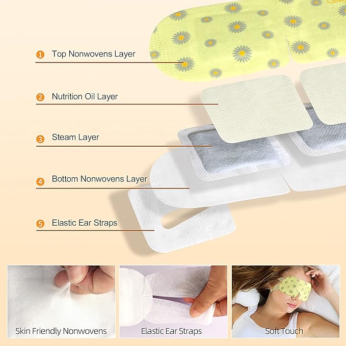 Serfeymi 22 Packs Steam Eye Masks Self Heating Warm Eye Mask, Disposable Eye SPA Heated Eye Mask for Sleeping, Relieve Eye Fatigue, Gifts Mother's Day -Unscented(11PCS)+ Chamomile(11PCS)-Velvo Beauty