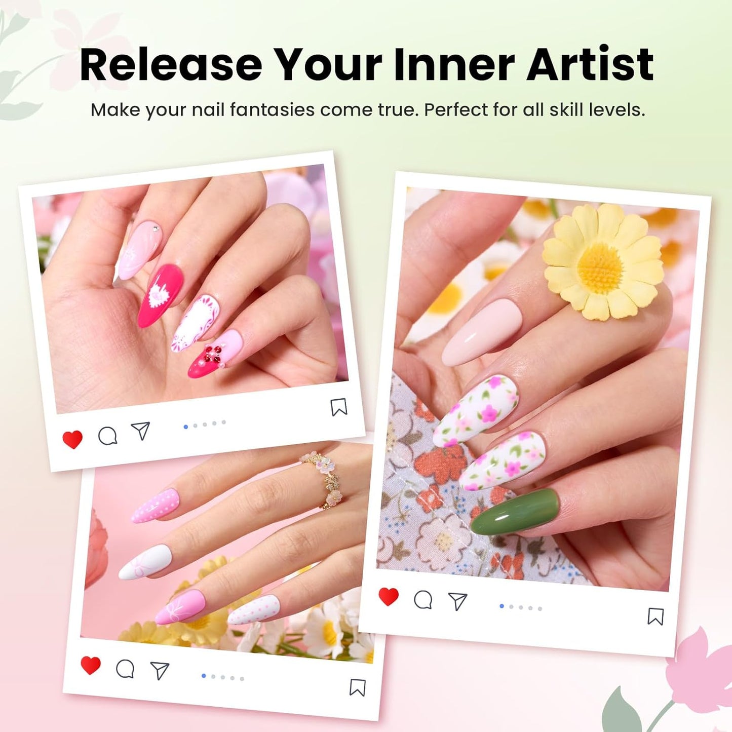 Beetles Gel Polish Nail Art Brushes Set - 6 Pcs Fingernail Art Design Pen, Floral Pattern Handle, Gradient Bristles Nail Brush Set DIY with Palette Dotting Manicure Tool Kit-Velvo Beauty