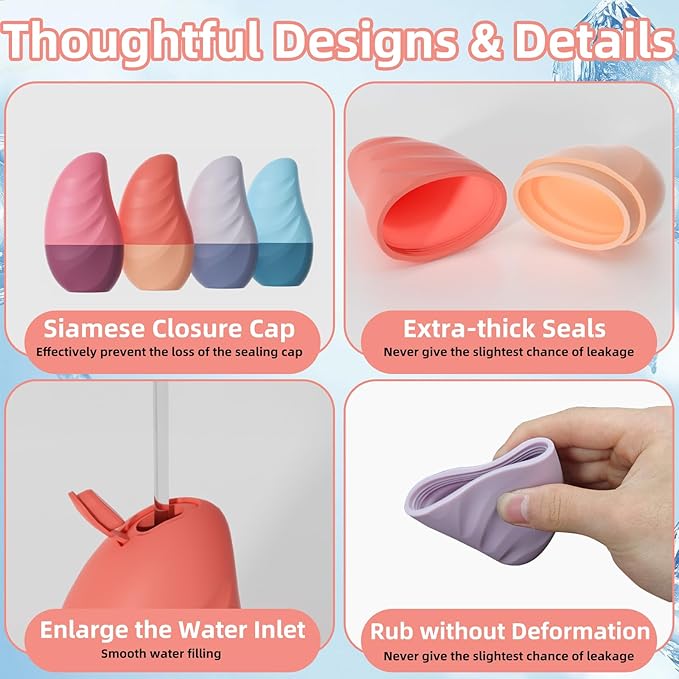 Silicone Facial Ice Cube Roller Massager, Facial Beauty Care Tool, Reusable Face Ice Mold - Brighten Skin, Reduce Puffiness (Rose Red)-Velvo Beauty