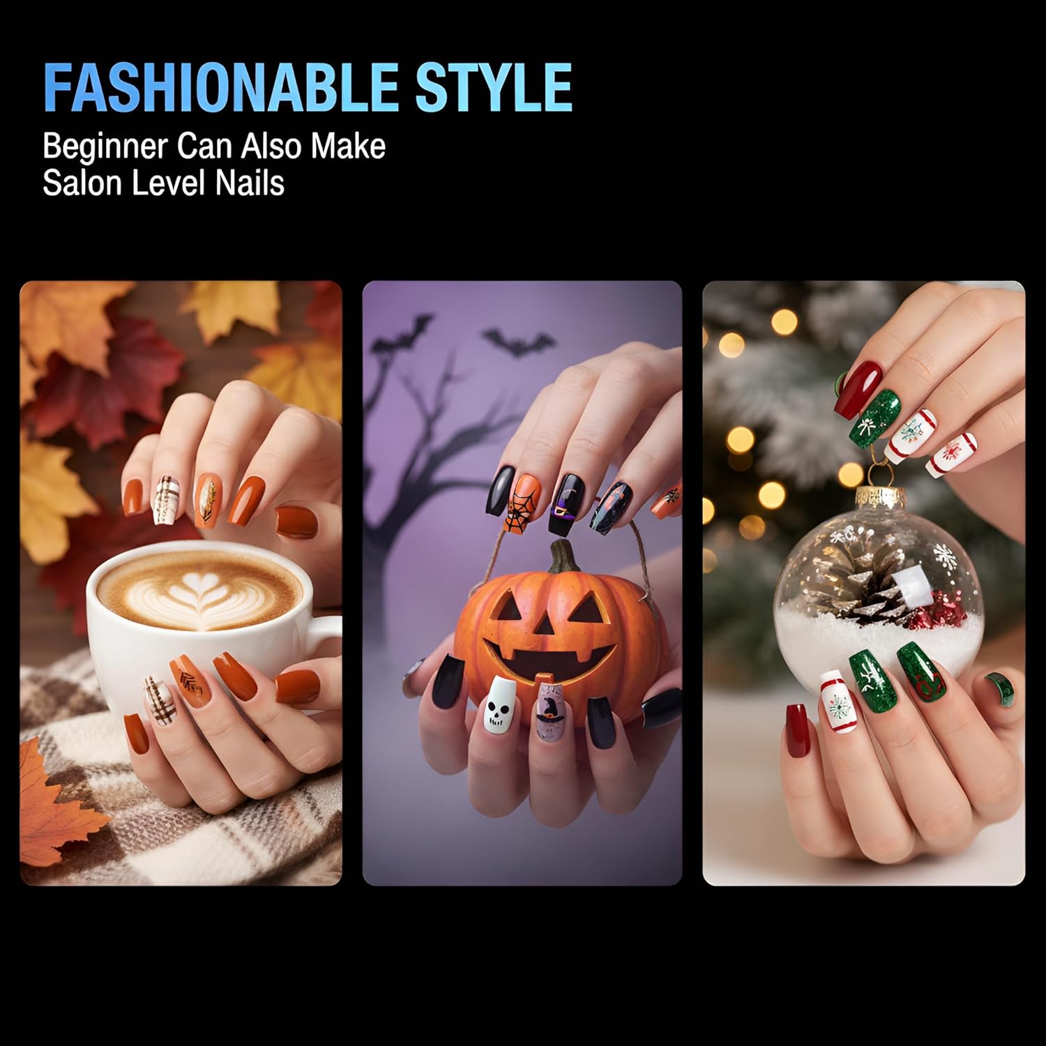 TOMICCA Medium Coffin Nail Tips, 240Pcs Half Matte Nail Tips, 15 Sizes Nail Extension Tips Set, Full Cover Pre Shaped Fake Nails for Beginner and Professional DIY Nail Salon-Velvo Beauty