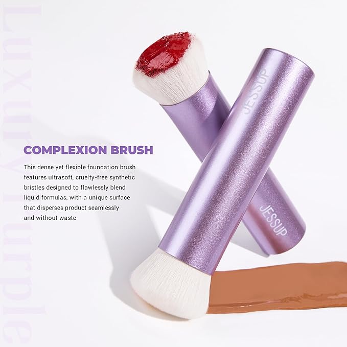 Jessup Foundation Brush for Liquid Makeup, Face Kabuki Makeup Brush for Contour Powder Blush and Bronzer, Ultra-Soft Fiber Perfect for Blending Liquid AS003-Velvo Beauty