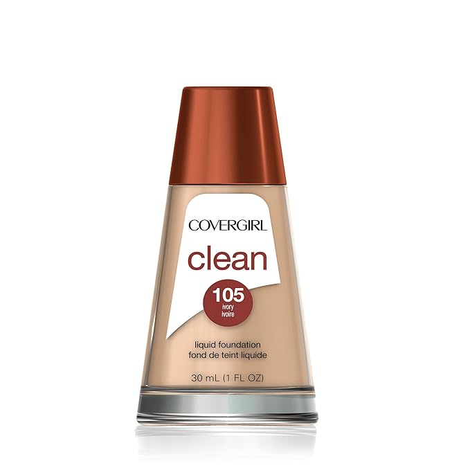 COVERGIRL Clean Makeup Foundation Ivory 105, 1 oz (Pack of 2)-Velvo Beauty
