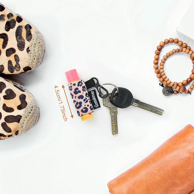 6 Pack Compact Clip-On Chapstick Holder Premium Release Clip Neoprene Sleeve with Clip Fits Most Standard Lip Balm-Velvo Beauty