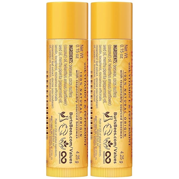Burt's Bees Lip Balm Easter Basket Stuffers - Original Beeswax, Lip Moisturizer With Responsibly Sourced Beeswax, Tint-Free, Natural Conditioning Lip Treatment, 2 Tubes, 0.15 oz. (Pack of 2)-Velvo Beauty