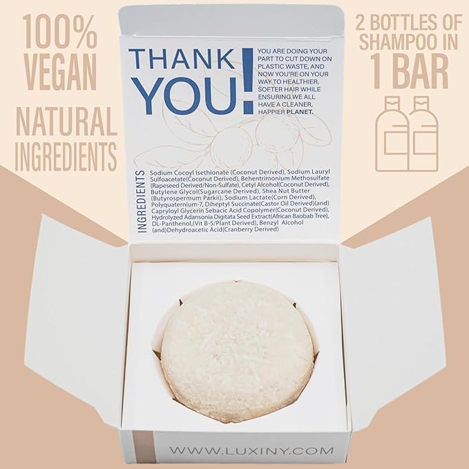 Unscented Shampoo Bar for all hair types is Vegan, Sulfate Free and Made in USA. Get up to 60 Washes at Home or use as a Travel Shampoo. Great for strenghtening shampoo for sensitive skin.-Velvo Beauty