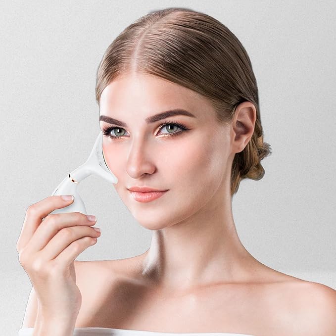 Ms.W 3-in-1 Beauty Massager for Face and Neck, Facial Massager with Heat, Vibration and Led, Electric Face Massager for Skin Improve, Smooth, Firm-Velvo Beauty