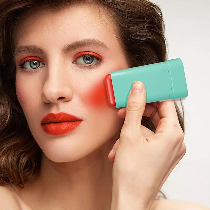 Orange Blush, Multi-Use Blush Stick, Cream Blush for Cheeks, Long Lasting and Waterproof, Natural-Looking Stick Blush for All Skin, Makeup Blush, Coral Orange-Velvo Beauty