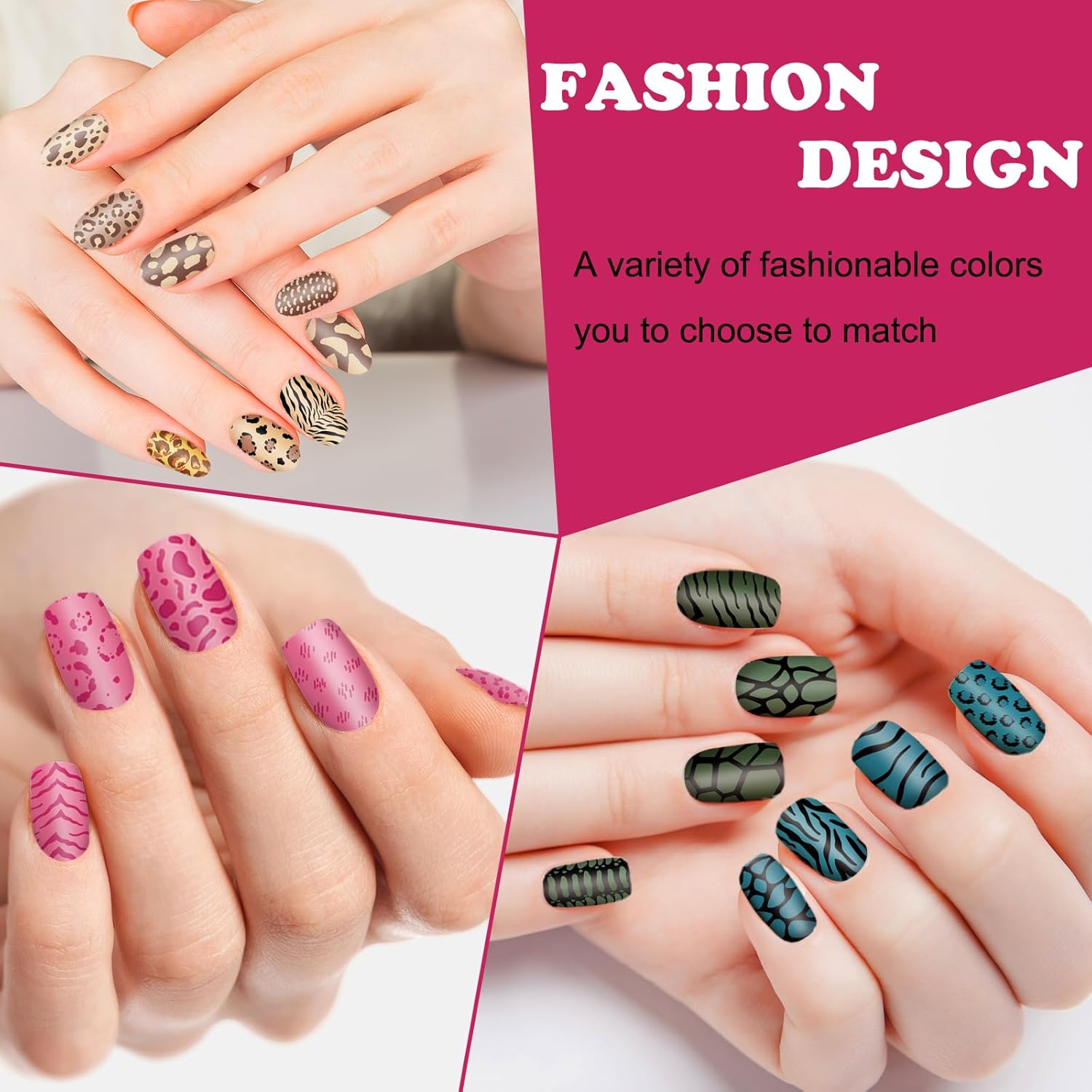 Whaline 6Pcs Animal Print Nail Plates Stamping Set Leopard Print Stamp Templates Nail Art Plates for DIY Print Manicure Salon Design Gift-Velvo Beauty