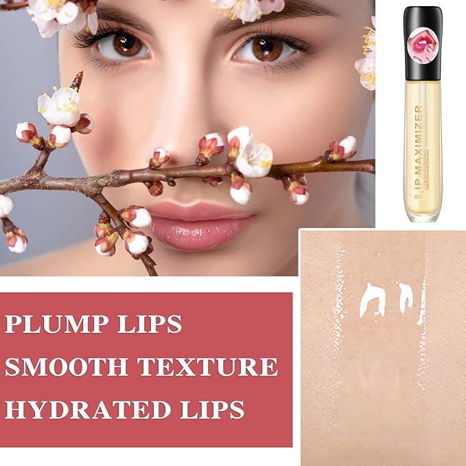 2 Pcs Lip Plumper Lip Gloss,Lip Maximizer Balm Plumper Lip Plumping Serum,Heathly Lip Moisturizer Enhancer Hydrated Lips,Reduces Improves Dry Lip Lines Lip Plumping Gloss Lip Extreme Volume-Velvo Beauty