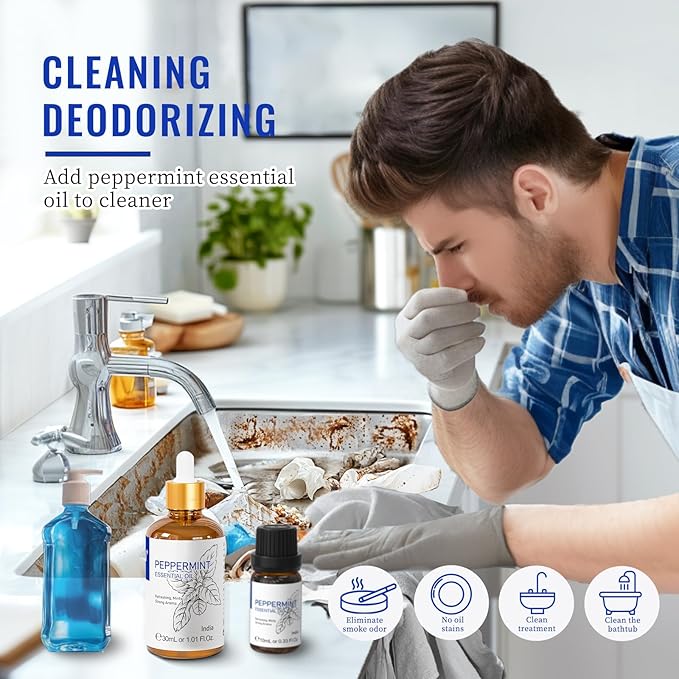HIQILI 1 Fl Oz Peppermint Oil, for Homemade Spray, Diffuser, 100% Pure Natural 30ML-Velvo Beauty