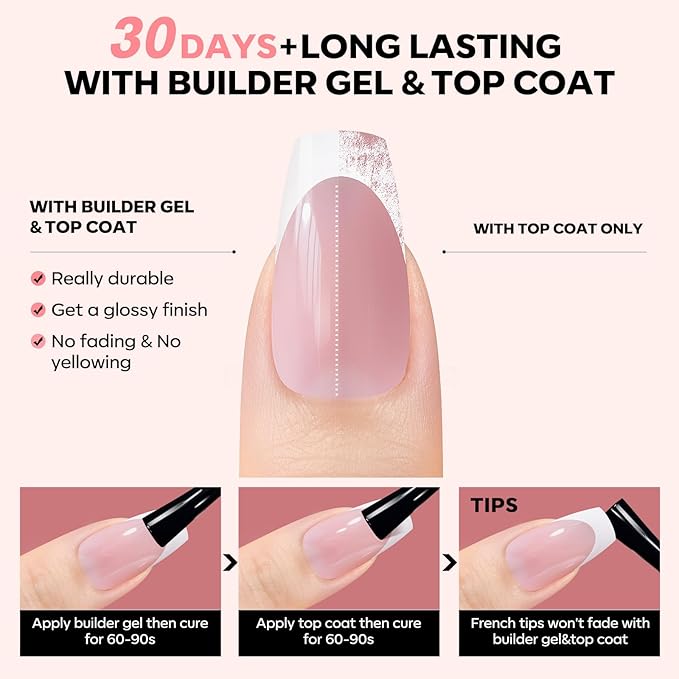 modelones French Tip Press on Nails, 150Pcs Short Coffin Fake Nails with Nail Box, Pink & White Gel Nail Tips for Women, Soft Glue-On Nails for Natural Salon Look, DIY Nail Art Kit (15 Sizes)-Velvo Beauty