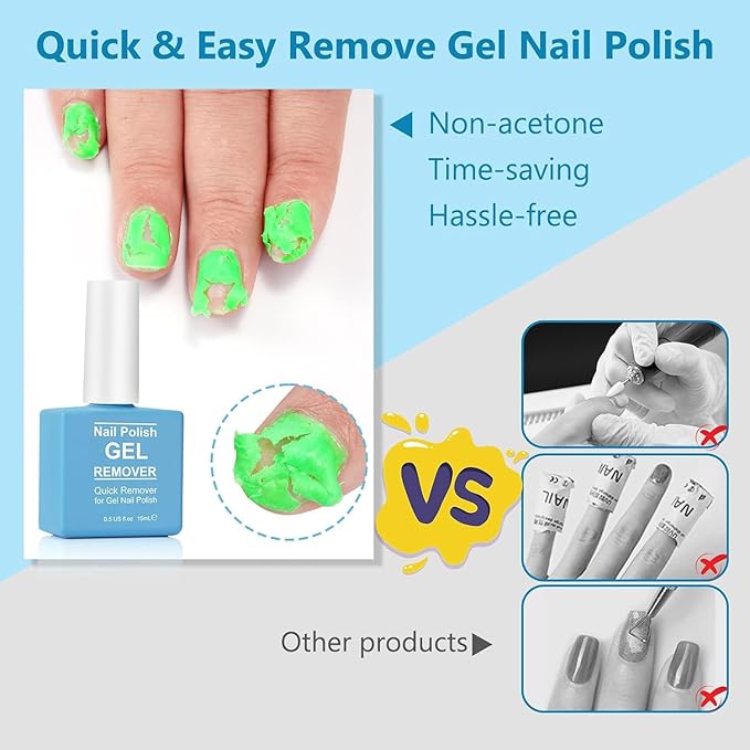 Gel Nail Polish Remover, 2Pack Nail Polish Remover Tool, Professional Remover Gels at Home, No Need Soaking or Wrapping-Velvo Beauty