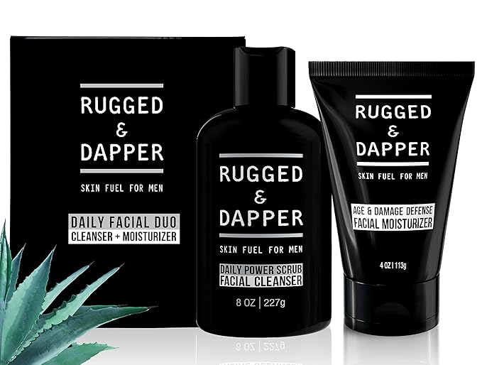 Daily Duo Skincare Set for Men | Includes Age + Damage Defense Moisturizer & Daily Power Scrub Face Wash-Velvo Beauty