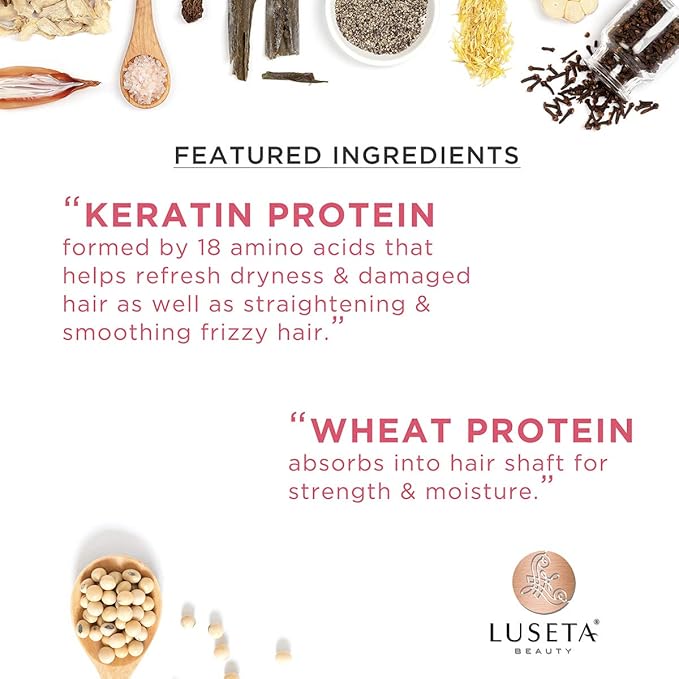Luseta Keratin Smooth Shampoo and Conditioner Set Moisturizing and Hydrating for Damaged and Dry Hair Prevent Further Breakage Free of Sulfate and phosphate-Velvo Beauty