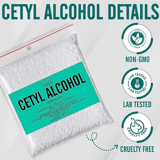 Cetyl Alcohol for Homemade Cosmetics, Lipsticks, Body Butter Bars, Hand Lotions, Hair Conditioners, Shampoo – Thickening Agent, Emulsifier, Viscosity Regulator - 7.06 oz-Velvo Beauty