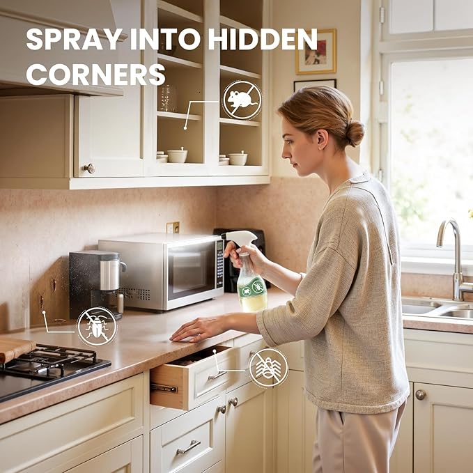 HIQILI Peppermint Essential Oil Add to Spray, Diffuser, Can Enjoy Air Freshening, Use in Kitchen, Bedroom, Office, Extra Free Travel Bottle - 3.38 Fl Oz/100 ML-Velvo Beauty