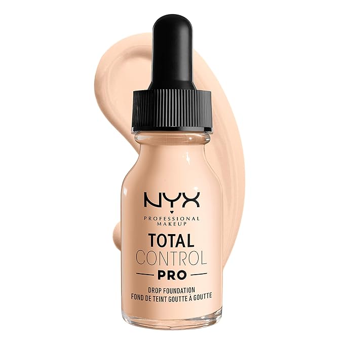 NYX PROFESSIONAL MAKEUP Total Control Pro Drop Foundation, Skin-True Buildable Coverage - Light Pale-Velvo Beauty