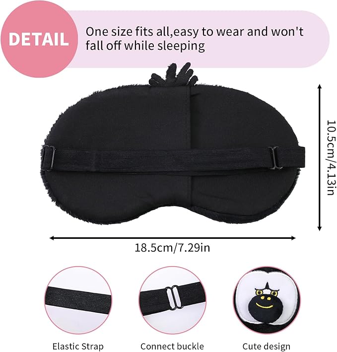 PERFECTSIGHT Sleep Eye Masks, Cute Plush Sleep Eye Cover Lightweight Adjustable Eyeshade Faux Fur Mask Cover for Women Men Sleep Travel Nap, Orang-Velvo Beauty