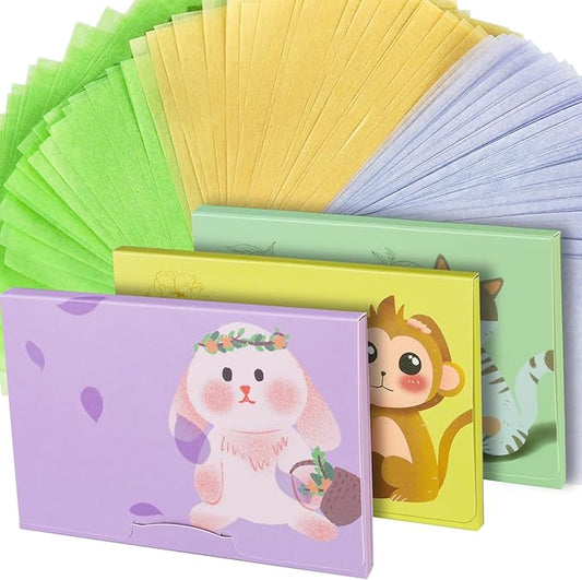 300 Sheets Blotting Paper, HNYYZL Oil Absorbing Sheets for Oily Skin, Oil Control for Face, Makeup Blotting Paper, Natural Oil Absorbing Facial Blotting Sheets for Oily Skin Care (Pack of 3)-Velvo Beauty