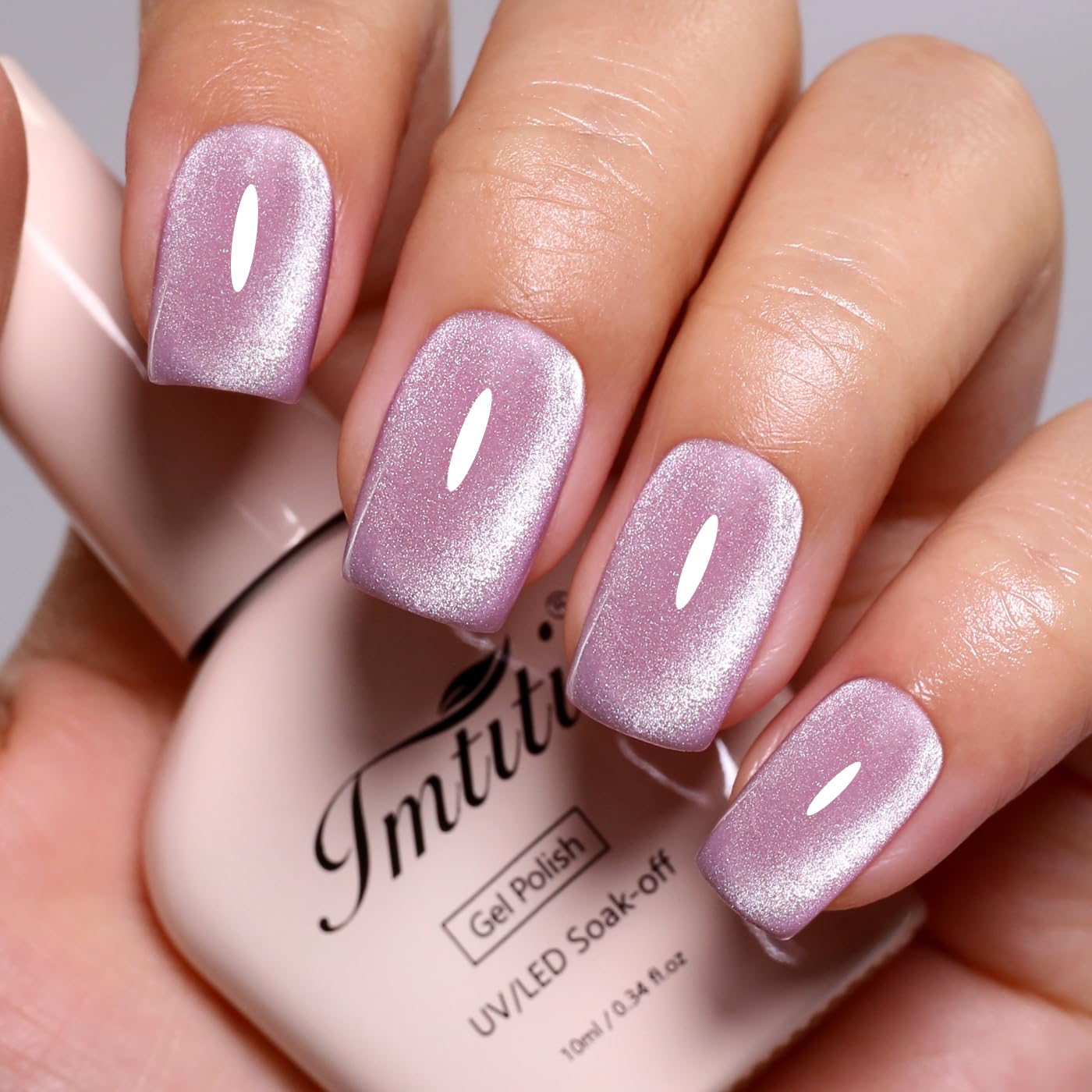 Imtiti Cat Eye Gel Nail Polish, Light Purple Holographic Magnetic Crystal Nail Gel Polish With Magnet Glittery Galaxy Spring Summer Kit Soak Off UV Led 10ML-Velvo Beauty