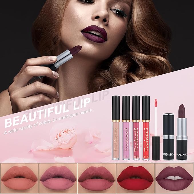 All in One Makeup Kit Makeup Kit for Women Full Kit Multipurpose Makeup ，eyeshadow、 liquid foundation,Loose powder,Eyebrow pencil,4-color lip gloss set-Velvo Beauty