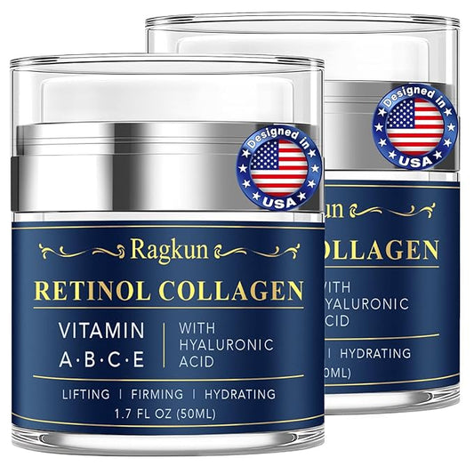 Retinol Cream for Face, Collagen Neck Creams for Tightening and Firming, Anti Aging Day & Night Facial Moisturizer for Women & Men, Instant Face Lift Wrinkle Cream 2-Pack-Velvo Beauty