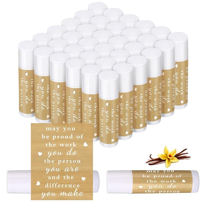 Demissle Thank You Gifts for Coworker Lip Balm Bulk Set Inspirational Appreciation Gifts Leaving Farewell Gifts Vanilla Ingredients Lips Care Products for Friends Teacher Worker Employee (72 Pcs)-Velvo Beauty