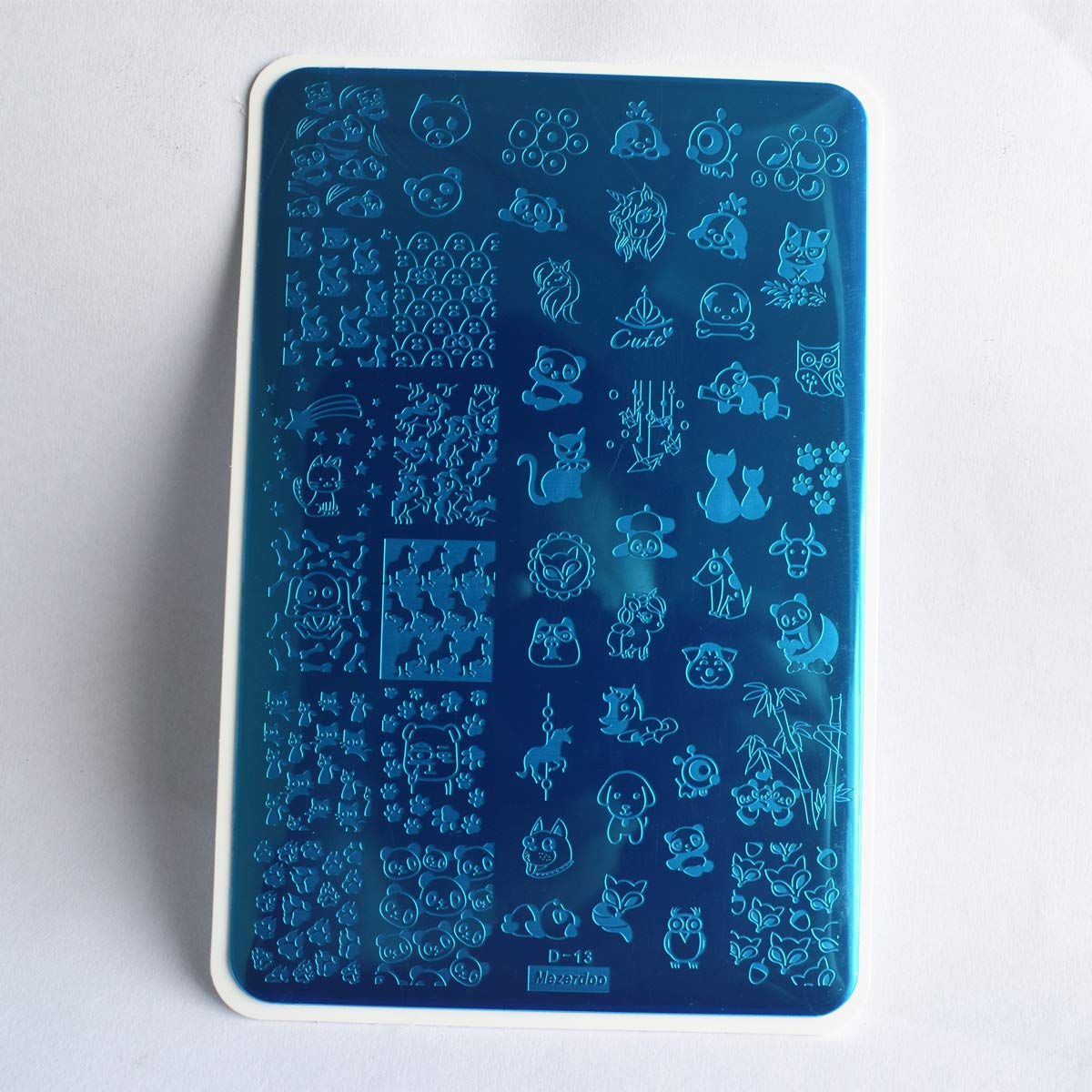 2pcs Floral Animal Series Nail Stamping Plates Template Plants Unicorn Nail Stamp Plates Cute Cat Panda Fox Manicure Image Stamper Plate Flowers Stainless Steel Nail Art Stencil-Velvo Beauty