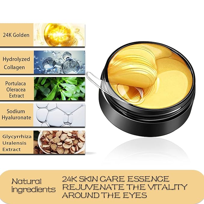 Under Eye Patches - Collagen Eye Masks for Eye Care - 60 Pcs Eye Gels for Dark Cirlce, Puffiness, Refresh, Revitalizing, Travel, Wrinkles-Velvo Beauty