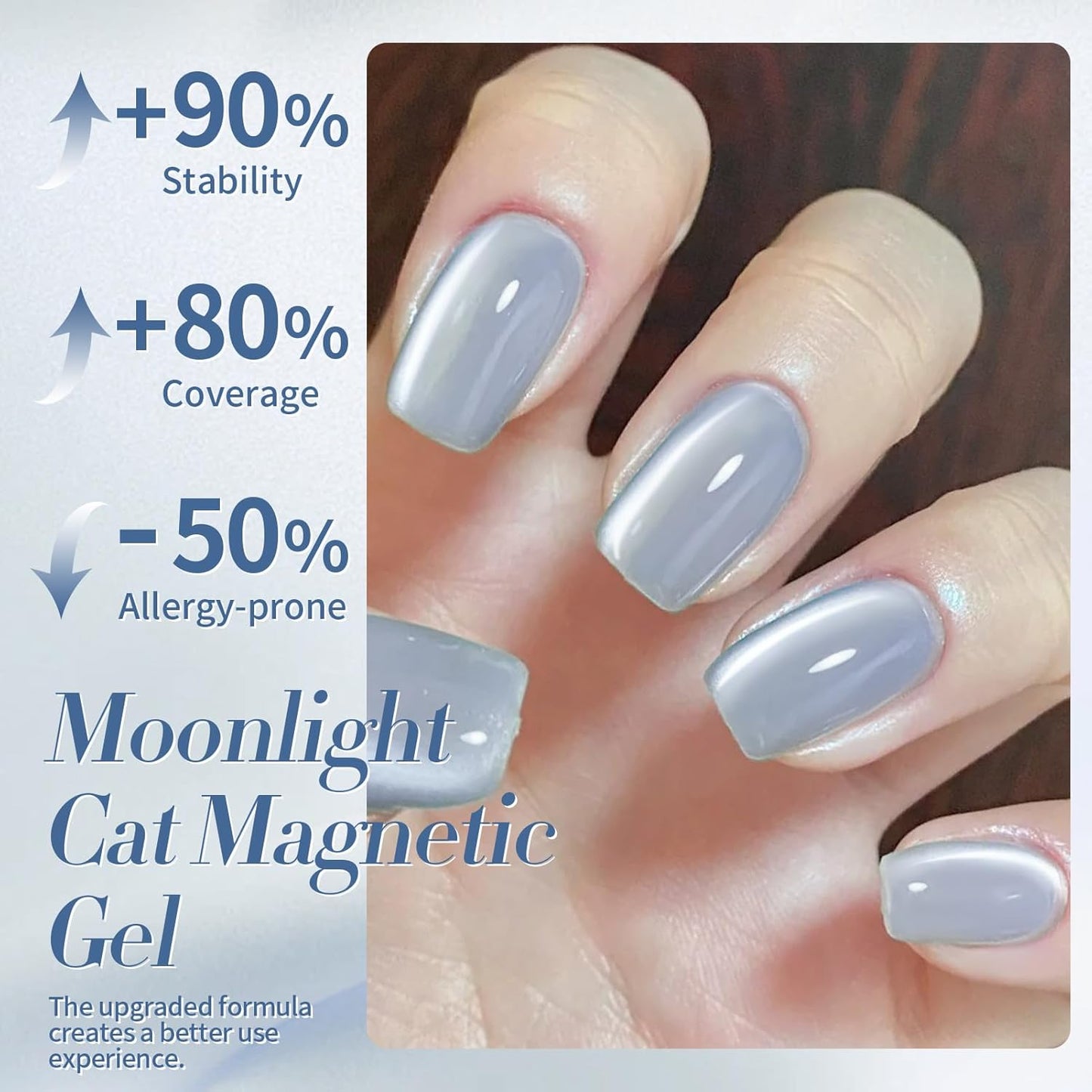 Born Pretty Cat Magnetic Eye Gel Nail Polish, Blue Moonlight Cat Magnetic Gel, Glass Shiny Effect Blue Soak Off Nail Art Salon Manicure Home Gift 15ml-Velvo Beauty