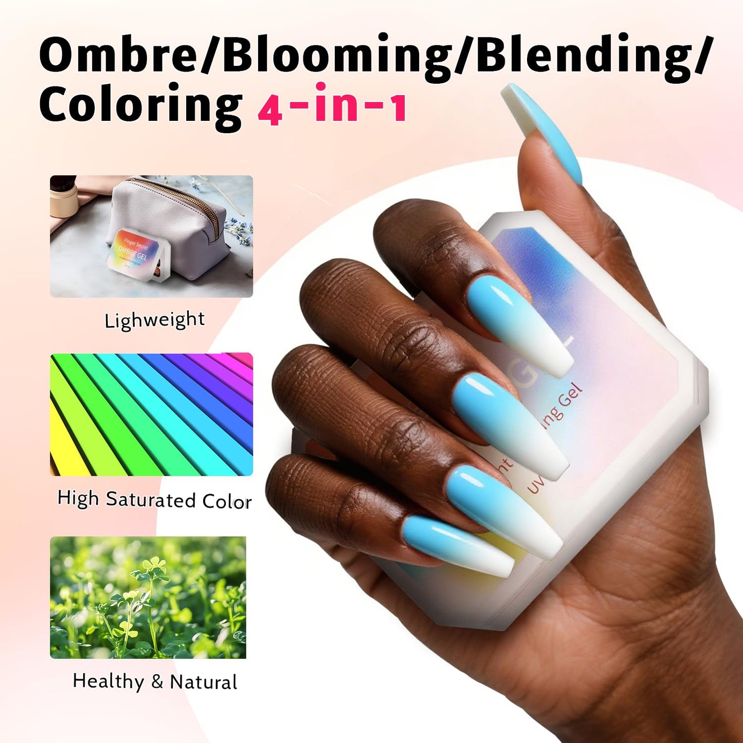 Sponge Pat Paint Nail Gel & Tools Kit, 9 Colors Ombre Nails Gradient Gel Nail Blush Blooming Aura Nails Drawing Stripper Floral Painting Nail Art, No Wipe, UV/LED Curing (9 Colors Set A)-Velvo Beauty