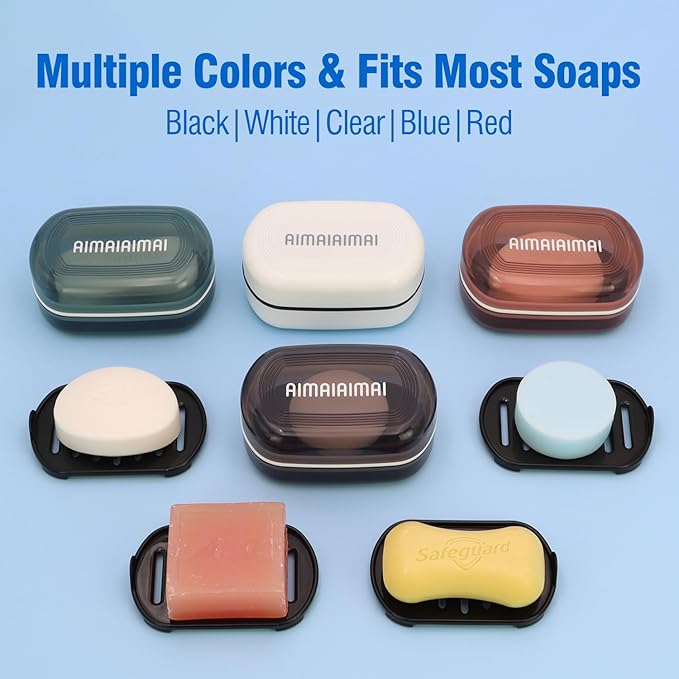 Soap Box, Travel Soap Container, Bar Soap Case with Removable Draining Layer - Clear Style A-Velvo Beauty