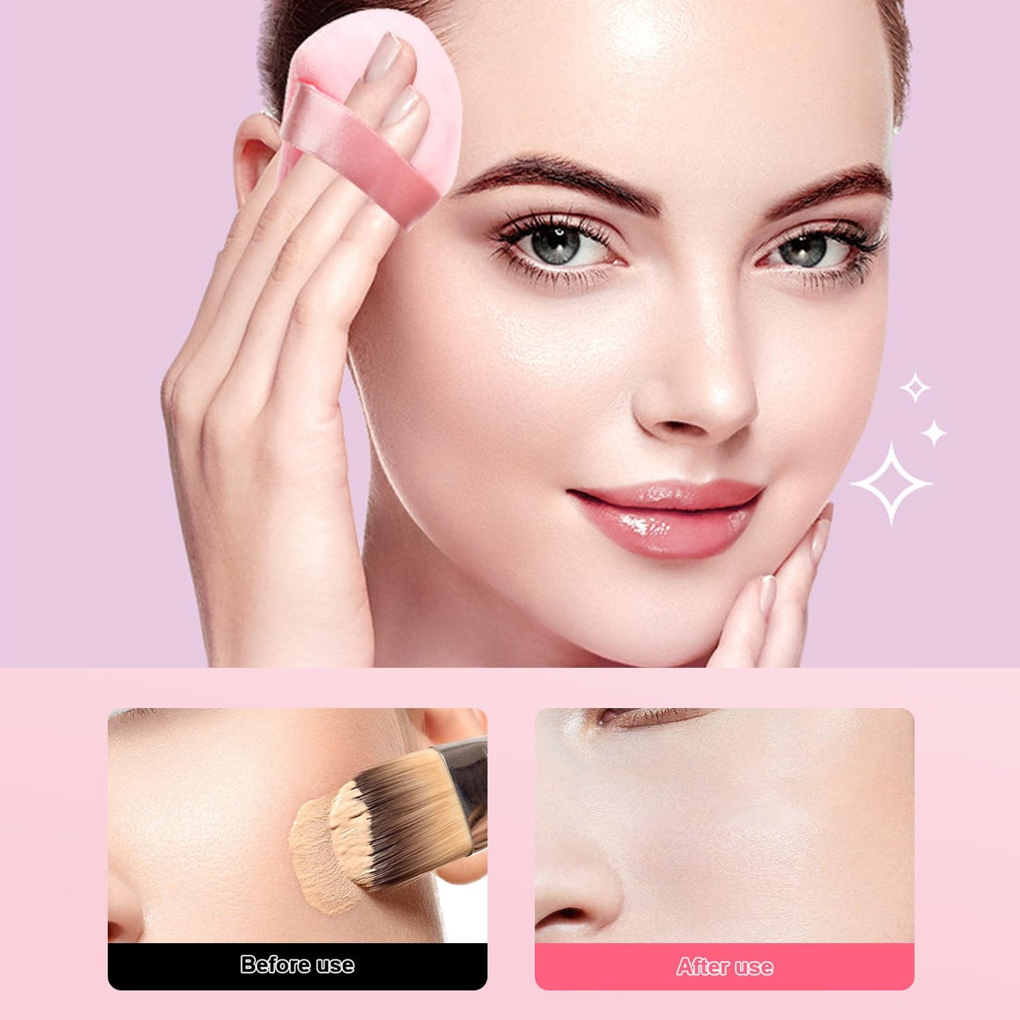 24 Pieces Powder Puff, Triangle Makeup Puff Cotton Powder Face Washable Body Powder Puff for Loose Powder Body Cosmetic Foundation Sponge Makeup Tool (12DP12LP)-Velvo Beauty