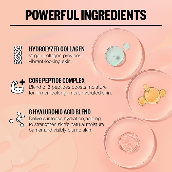 PEACE OUT Skincare Overnight Bio-Collagen Recovery Hydrating Face Mask to Calm Skin Irritation, Improves Skin Clarity with Hyaluronic Acid, 1 count-Velvo Beauty