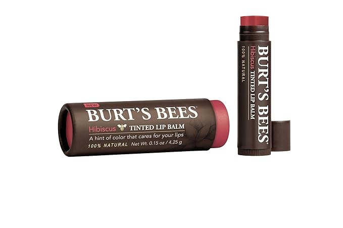 Burt's Bees Tinted Lip Balm, Hibiscus, .15 Ounce (Pack of 2)-Velvo Beauty