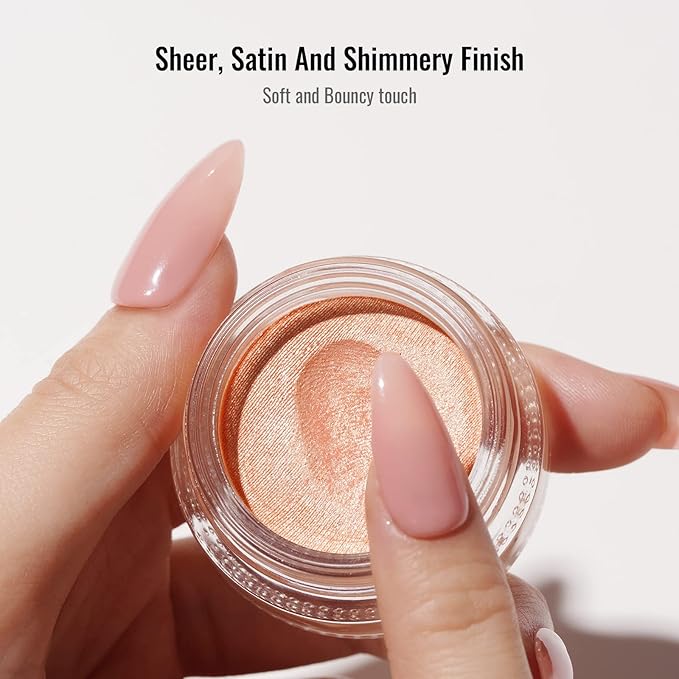 Oulac Pink Cream Eyeshadow also for Highlighter Large Capacity Highly Pigmented Eye Shadow Waterproof &Long Lasting with Moisturizing Formula, Shimmer Glitter Eye Makeup. 6g.(18)-Velvo Beauty