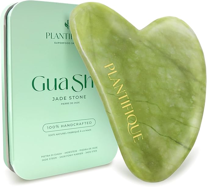 PLANTIFIQUE Gua Sha Facial Tools | Gifts | Massage Tool | Jawline Sculptor | Face Sculpting Tool for Your Skin Care Routine | Jade Guasha-Velvo Beauty