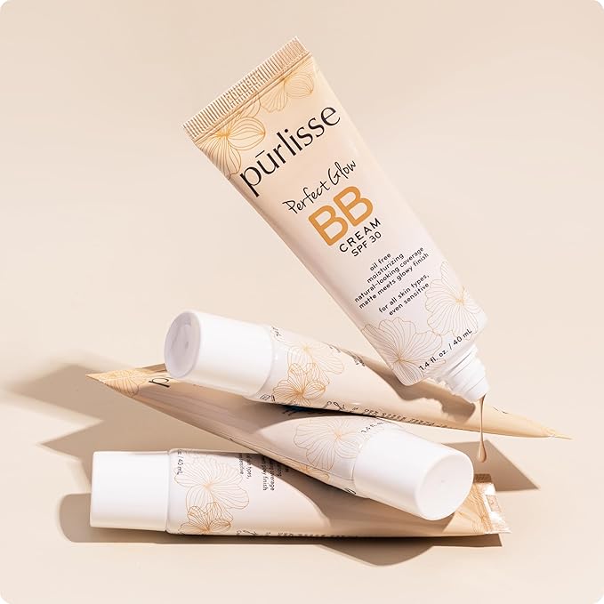 pūrlisse Perfect Glow BB Cream with SPF 30 - Matte Meets Dewy Finish - Enriched with Goji & Hawthorn Berry to Help Improve Skin Texture & Radiance - Tan Deep (1.4 oz)-Velvo Beauty