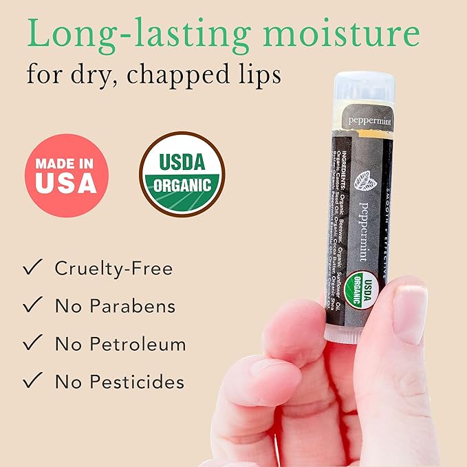 Organic Lip Balm Pack - Original Lip Balm for Dry Cracked Lips, Christmas Stocking Stuffers Women & Men, Lip Balm Set, Lip Moisturizer, Natural Lip Balm for Men, Lip Care Products for Lip Repair-Velvo Beauty