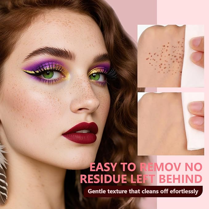 Freckle Stamp - Freckle Pen Waterproof, Long Lasting Fake Freckles, Quick Dry 5-Point Faux Freckles Stamp Cushion Stain Marker in One Press Natural and Lifelike Sunkissed Pencil Tool Makeup (#1-Light)-Velvo Beauty