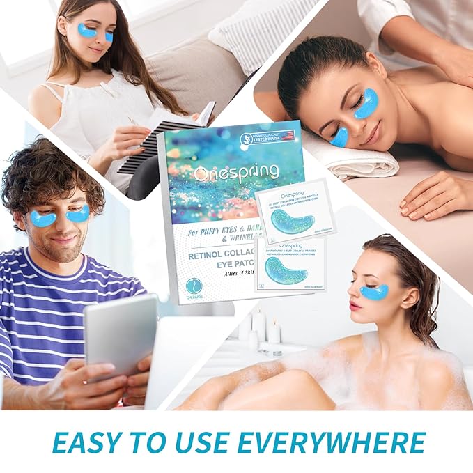 Eye Masks, Under Eye Patches for Puffiness, Retinol Collagen Eye Gel Pads, Reduce Wrinkles, Eye Bags & Dark circles - Face Mask Skincare, Anti Aging & Moisturizer, 24 Pairs-Velvo Beauty