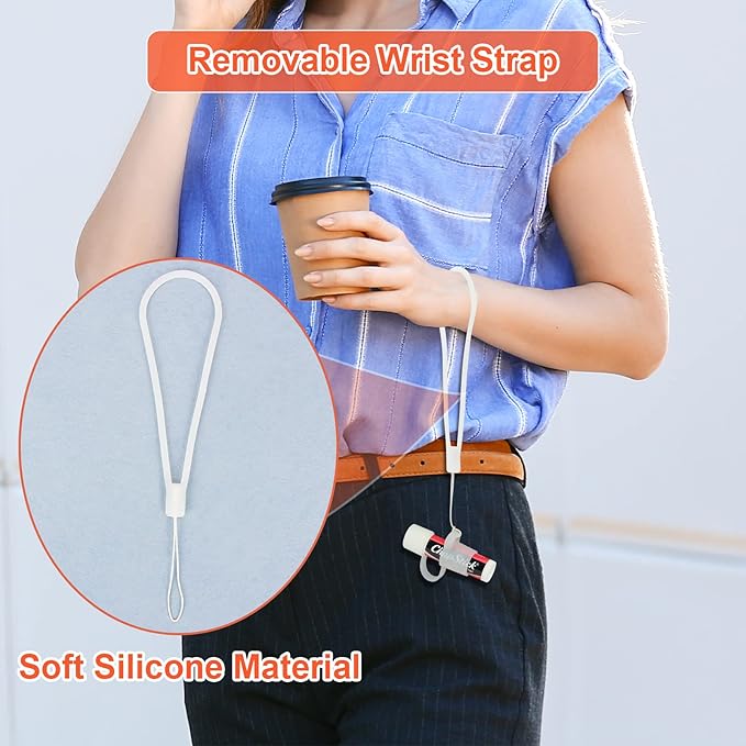 Desing Wish Silicone Lip Balm Holder with Cap Cover Portable Chapstick Holder Keychain Sleeve Lip Balm Key Chain with Key Ring and Wrist Strap Lanyard - Transparent-Velvo Beauty