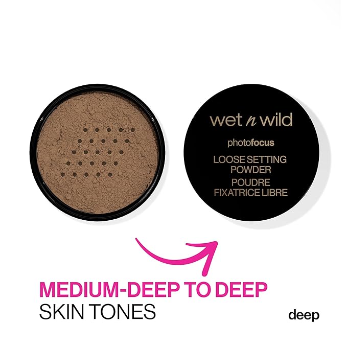 wet n wild Photo Focus Loose Baking Setting Powder, Highlighter Makeup, Suitable for All Skin Tones, Banana-Velvo Beauty