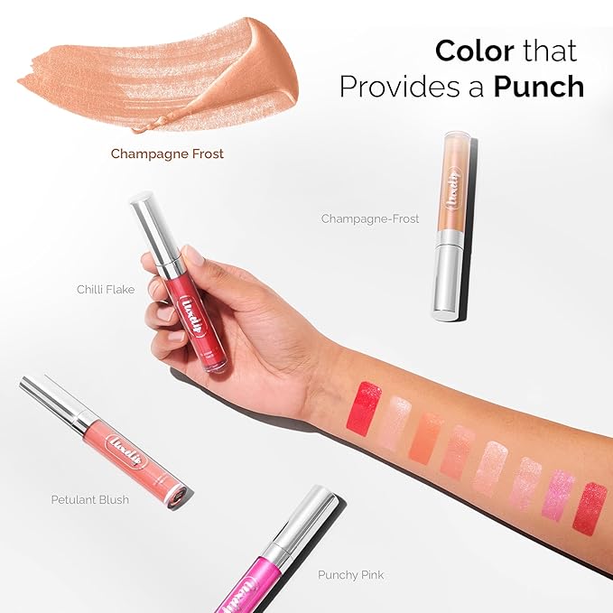 LuxeLip™ Matte Lipstick, Hydrating Non-Sticky Lip Gloss for Luminous Shine & Moisturized Lips, Lightweight, Long-Lasting Glossy Finish, Cruelty-Free Lip Makeup for Women (Champagne Frost, 8ml)-Velvo Beauty